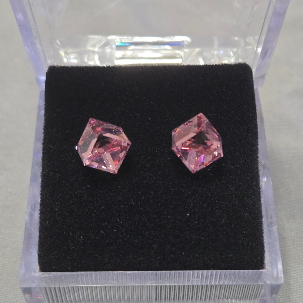 Pink Austrian Crystal Studs Hypoallergenic Surgical Steel